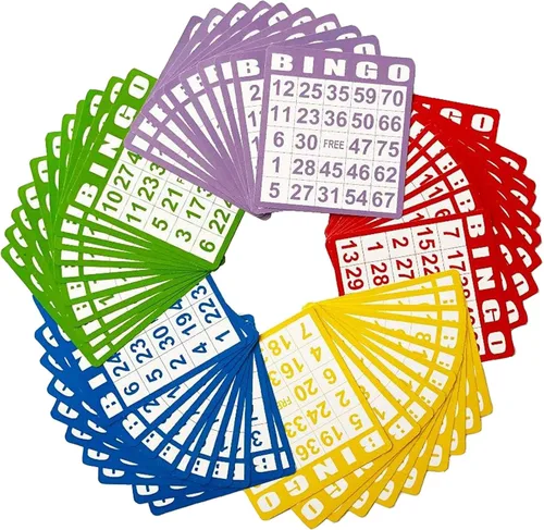 Yuanhe 50 tarjetas de juego de bingo - Juego de bingo para niños, juegos de tarjetas de papel, escuela, aula, reunión familiar, actividad, viaje de