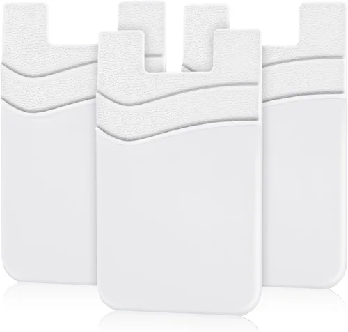Miniatura 12 de SHANSHUI Billetera para Teléfono, Paquete de 3 Portadores de Tarjetas de Crédito para Billetera de Teléfono Negra Adherible de 2 Ranuras para Casi