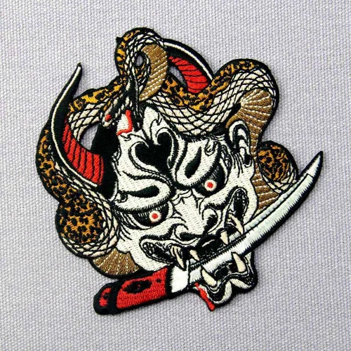 Miniatura 4 de Hannya Oni - Parche para máscara bordada, para planchar y coser