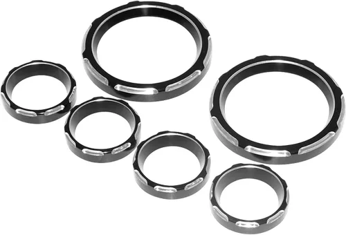 Cubierta negra para tablero de instrumentos de motocicleta, velocímetro, tacómetro, anillo de ajuste + biseles auxiliares para Harley Touring