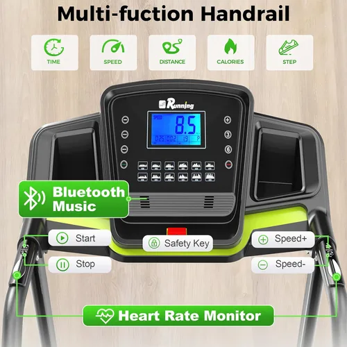 Miniatura 2 de Lastforever Cinta de correr plegable de 3.5 HP para el hogar, capacidad de 350 libras, cintas de correr portátiles con inclinación manual de 3 Negro