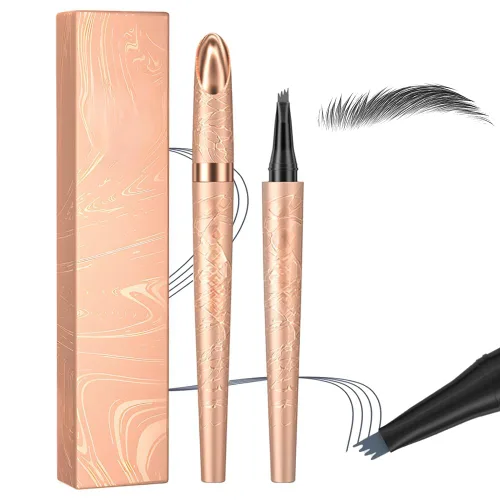 Miniatura 7 de Lápiz de cejas Microblading, 3D resistente al agua, 4 puntas, microblading para cejas, maquillaje de cejas con relleno de huecos, maquillaje