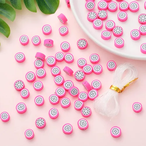 Miniatura 22 de 100 piezas de cuentas espaciadoras de arcilla polimérica de animales para joyería de mujer, pulseras, collares, aretes, accesorios de bricolaje