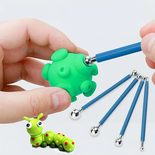 Miniatura 5 de DIYOOHOMY 9 herramientas de arcilla polimérica, lápiz óptico de bola, herramientas de escultura de silicona para cerámica, pintura de puntos, arte