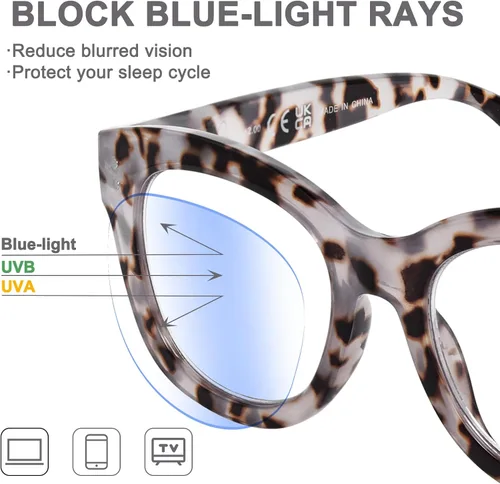 Miniatura 2 de Oprah Style - Lentes de lectura para mujer, de gran tamaño, con bloqueo de luz azul, para lectura de computadora con bisagra de resorte