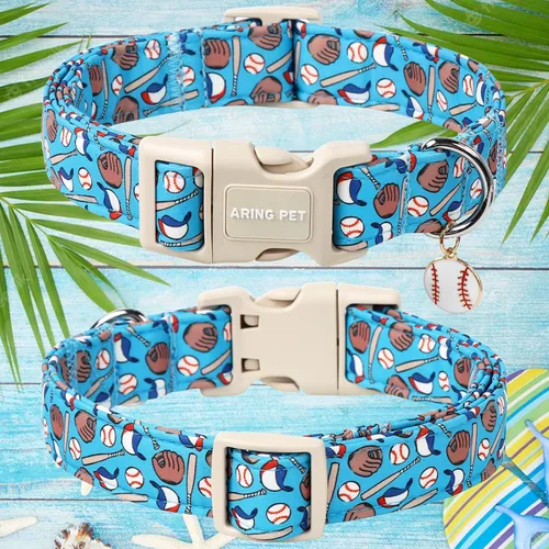 Miniatura 162 de Aring Pet Collar de algodón, lindo, con hebilla de liberación rápida, para bodas, para perros pequeños, medianos y grandes, rosa Terciopelo rosa
