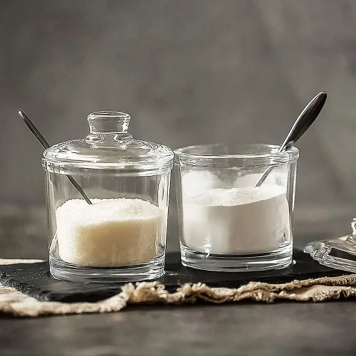 Miniatura 3 de Vencer Azucarero de vidrio transparente con tapa y cuchara de acero inoxidable para servir azúcar, 6.3 onzas (6.1 fl oz), recipiente de azúcar
