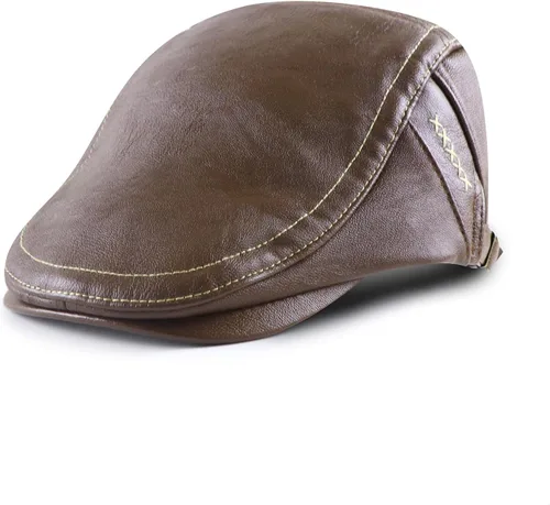 Gorra de hiedra para hombre, sombrero de cuero de PU para hombre, boina ajustable, gorra plana de golf, gorra plana Gatsby, sombrero de pesca para
