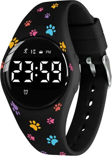 Miniatura 57 de Relojes para niños y niñas, reloj deportivo digital con contador de pasos, podómetro, alarma de vibración, sin aplicación, impermeable, rastreador