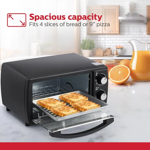 Miniatura 2 de Holstein Housewares Horno Tostador de Mostrador de 4 Rebanadas con Temporizador de 60 Minutos Incluye Bandeja y Rejilla de Alambre, Perfecto