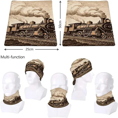 Miniatura 8 de Etching Train Neck Gaiter Breathable & Moisture-Wicking Face Mask Bandana Balaclava Sun Protection Face Cover Scarf Lightweight Seamless Design for