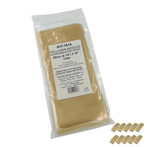 Miniatura 12 de The Sausage Maker® Fundas de colágeno transparente de 60 mm para hacer salchichas - Paquete de 10, funda no comestible para salchicha cocida