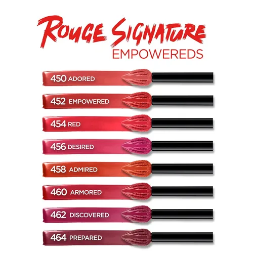 Miniatura 4 de L'Oréal Paris Makeup Rouge Signature - Pinta labios de larga duración acabado mate, ultraligero, ultracómodo, color de pigmento alto, aplicador