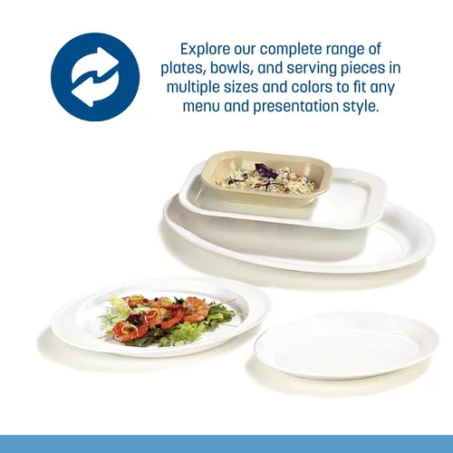 Miniatura 5 de Carlisle FoodService Products Plato rectangular de plástico para panadero, para el hogar y el restaurante, melamina, 28 onzas, bronceado