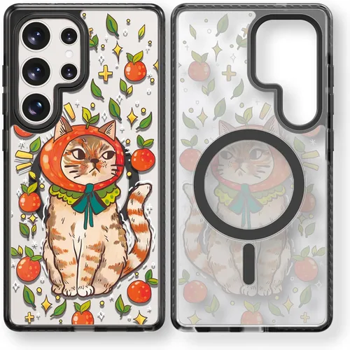 Miniatura 35 de Rosarnnah Funda compatible con Samsung Galaxy S24 Ultra, bonita estética, a la moda, divertida funda con estampado de gatito y gato, duradera a
