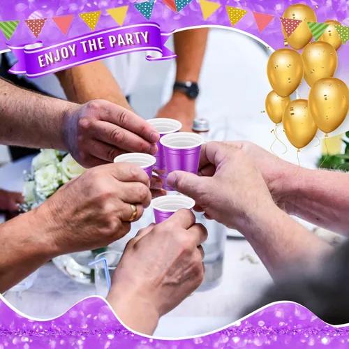 Miniatura 4 de Roshtia Paquete de 100 vasos de plástico de 2 onzas, mini vasos de chupito desechables de graduación de 2 onzas para fiesta de graduación, boda