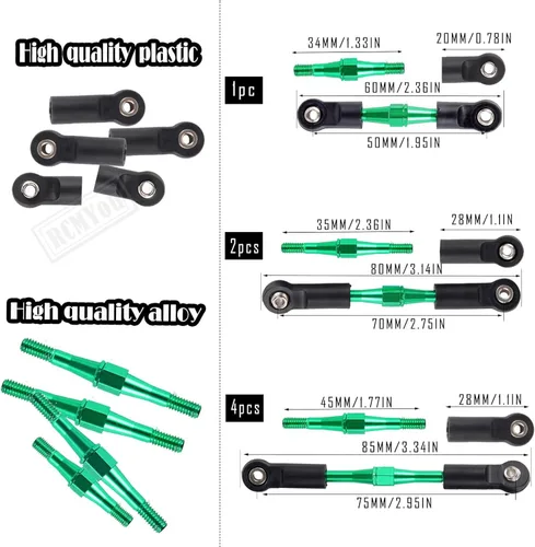 Miniatura 5 de Tensores de aluminio Camber Links Upgrades Part para 1/10 Slash 2WD/Stampede 2WD/Rustler 2WD/Bandit 2WD, tensores de aleación Camber Links Hops Up