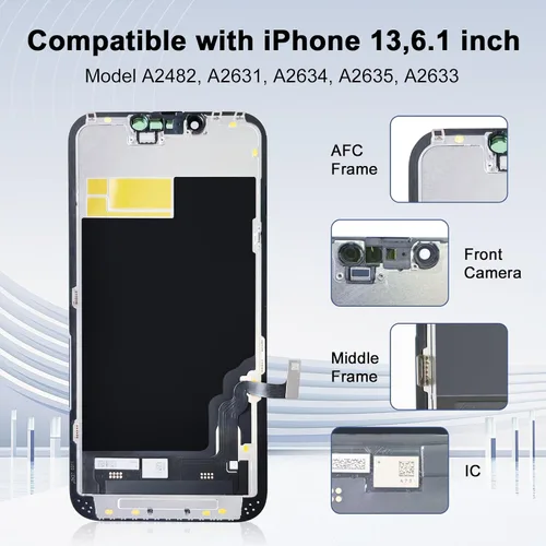 Miniatura 9 de para iPhone 13 Reemplazo de pantalla, al por mayor, pantalla LCD Full HD completa, digitalizador táctil 3D, marco de montaje con adhesivo
