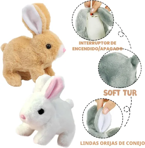 Miniatura 5 de My Realistic Bunny Toy Easter My Realistic Interactive Bunny - Saltar, contraer y sacudir orejas (marrón)
