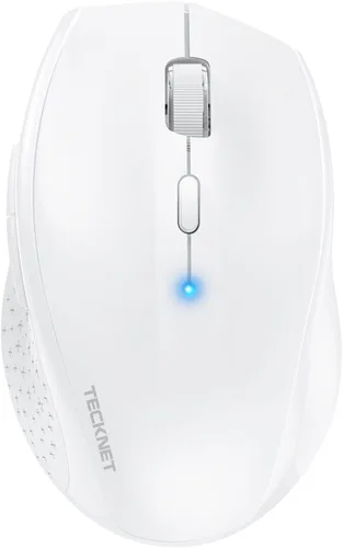 Miniatura 12 de TECKNET Ratón Bluetooth de 3 dispositivos, mouse inalámbrico silencioso con DPI de 6 niveles hasta 4800, batería de 2 años, 6 botones para amplia