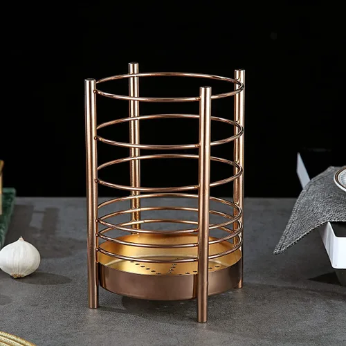 Miniatura 3 de Soporte para utensilios de cocina de cobre para encimera de cocina, utensilios de acero inoxidable, organizador de almacenamiento de utensilios