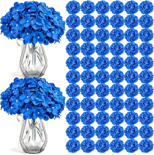 Miniatura 27 de Auihiay 26 piezas de flores hortensias artificiales de seda con tallo para decoración del hogar, bodas, fiesta.