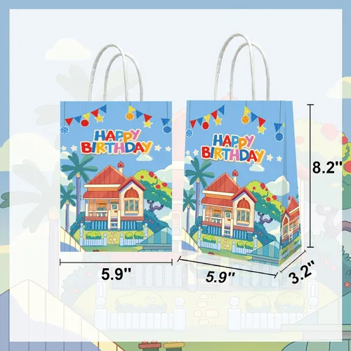 Miniatura 4 de YOOUUQIAN 20 piezas de suministros de fiesta de cumpleaños de perro azul, decoraciones de fiesta de perro azul, bolsas de regalo, bolsa de recuerdos