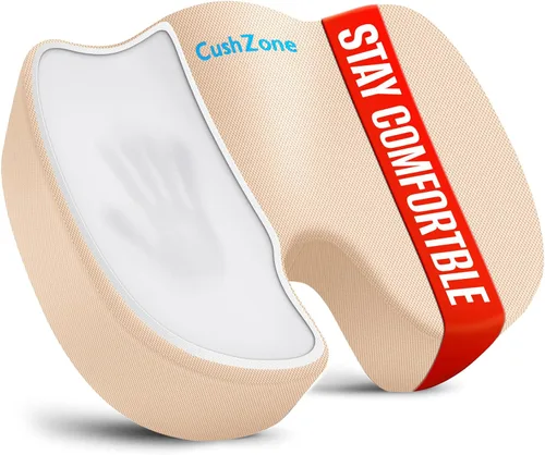 Miniatura 10 de CushZone Cojines para Silla de Oficina, Cojín de Espuma Viscoelástica para Coxis para Dolor de Coxis Silla de Oficina Asiento de Automóvil, Ciática