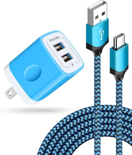 Miniatura 16 de AILKIN Cargadores de iPhone, [certificado Apple MFI] Cable Lightning trenzado de 6 pies de largo + cargador de pared USB, cable de alimentación