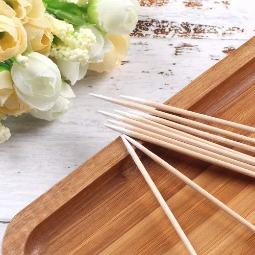 Miniatura 5 de 1000 hisopos de algodón microblading, punta puntiaguda, hisopos de algodón, palitos de madera, aplicador de punta de algodón, suministros