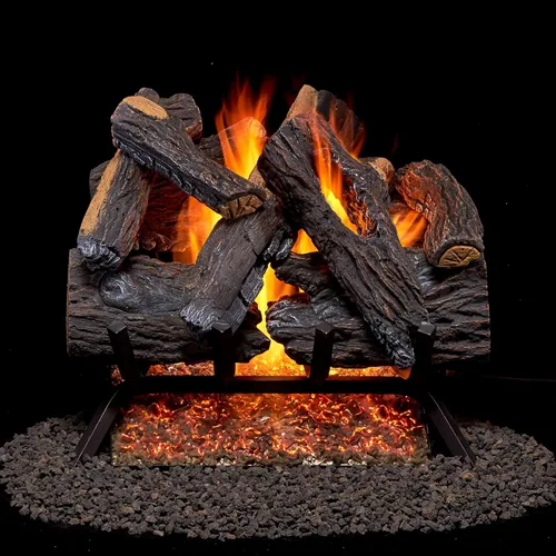 Miniatura 9 de Duluth Forge Juego de troncos para chimenea de gas natural ventilado, 18 pulgadas, 45,000 BTU, luz de fósforo, roble del corazón - Modelo # FNVL18-1