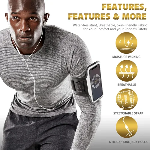 Miniatura 6 de TRIBE - Brazalete para teléfono móvil para correr. Brazaletes deportivos para iPhone y Galaxy para mujeres, hombres, corredores, trotar, caminar