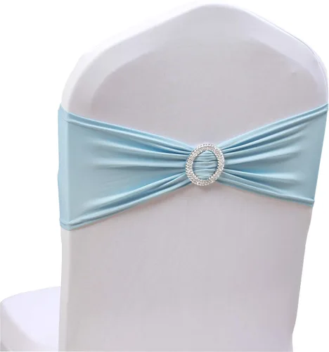 Miniatura 7 de 50 lazos elásticos para silla, bandas elásticas para silla con hebilla deslizante, lazos para bodas, hoteles, banquetes, fiestas de cumpleaños