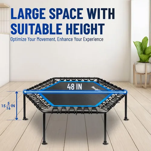 Miniatura 3 de Yes4All Trampolín de rebote para adultos, 48 pulgadas, 350 libras, trampolín de ejercicio estable y silencioso para rebote, salto cardiovascular Sin