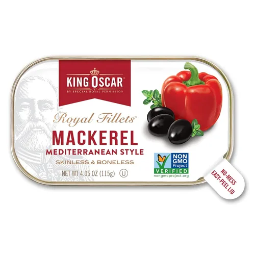 Miniatura 11 de King Oscar Caballa en aceite de oliva, lata de 4.05 onzas (paquete de 6, el embalaje puede variar), sin piel y sin hueso, caballa enlatada capturada