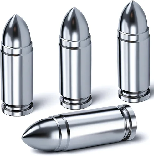 Miniatura 28 de 4 piezas de tapas de válvula de neumático estilo bala, resistentes a la corrosión, tapas universales de válvula de neumático de aleación de aluminio