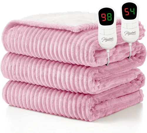 Miniatura 42 de Homemate Manta térmica eléctrica de 50 x 60 pulgadas, manta térmica de 1/2/4/6/8 horas de apagado automático, 10 niveles de calor, protección contra