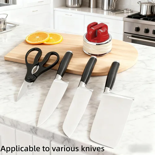 Miniatura 4 de Afilador de cuchillos de cocina con base de succión para manos libres, afiladores de cuchillos de bolsillo compactos, herramienta profesional todo