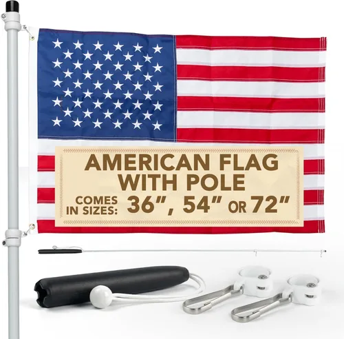 Miniatura 8 de South Wind Designs Soporte para caña de barco con soportes giratorios, kit de asta de bandera premium con soportes giratorios para lanzacohetes