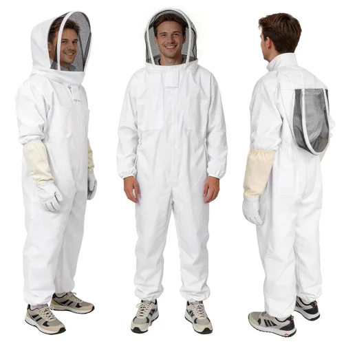 Miniatura 12 de Traje de Abeja, Atuendo de Apicultura Profesional Traje Completo de Apicultor con Capucha y Velo para Hombres y Mujeres Apicultores y Principiantes