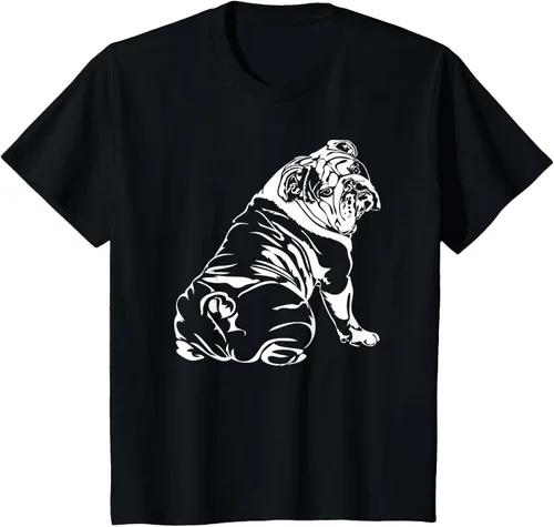 Miniatura 75 de Gracioso Bulldog Inglés playera perro Hund playera regalo, Azul (Heather blue)