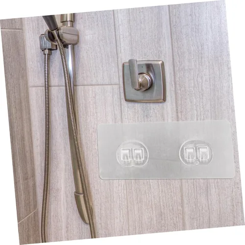 Miniatura 5 de Zerodeko 20 piezas de calcomanías transparentes con hebilla de doble garra que no deja marcas, parches adhesivos de plástico resistente, perchas