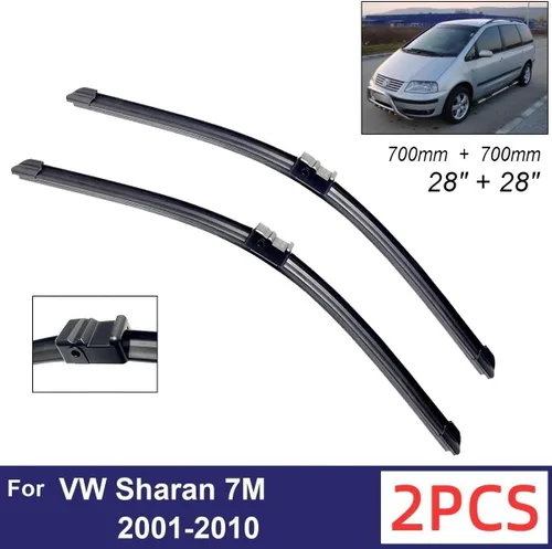 Miniatura 2 de Car Wiper Compatible with VW Sharan 7M 2001-2010 Front Wiper Blades Soft Rubber Windscreen Wipers Auto Windshield 28" 28" 700mm 700mm (Color : 2 PCS)