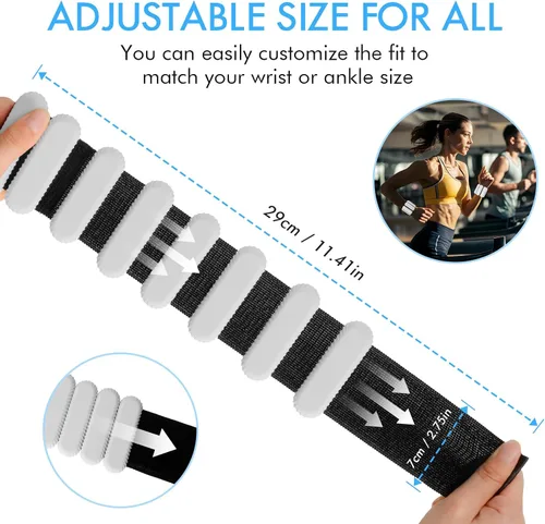 Miniatura 5 de Pesas de muñeca y tobillo para mujer, pesas ajustables para tobillo, pulseras de silicona para entrenamiento de fuerza, pesas de muñeca y tobillo