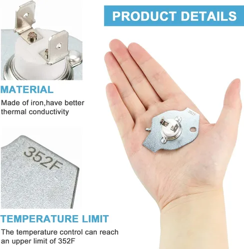 Miniatura 2 de AMI PARTS Fusible térmico de secadora de repuesto 3977394 Compatible con Whirlpool y Kenmore Reemplaza 80001 279548 695563 2796769 279769VP 3387812