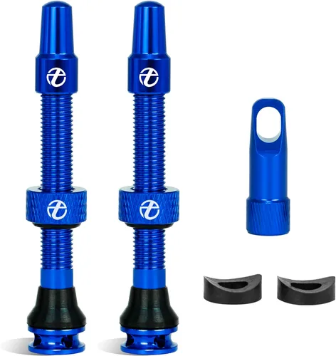 Thinvik Vástago de válvula Presta sin tubo mejorado 48/65/85mm, kit de válvula Presta súper ligero para neumáticos sin cámara (tapa de vástago de