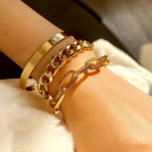 Miniatura 148 de Long tiantian Pulsera de oro gruesa para mujer, pulseras de oro delicadas, pulseras para mujer, pulseras apilables de eslabones de cadena