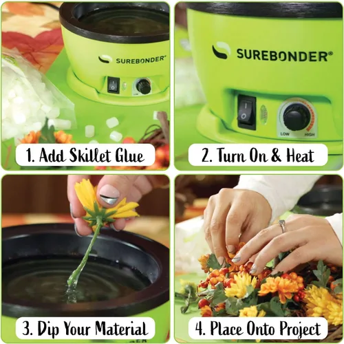 Miniatura 2 de Surebonder 803 Sartén eléctrica para pegamento caliente, temperatura ajustable de 225-400 °F, 5.25 pulgadas de diámetro, 1 pulgada de profundidad