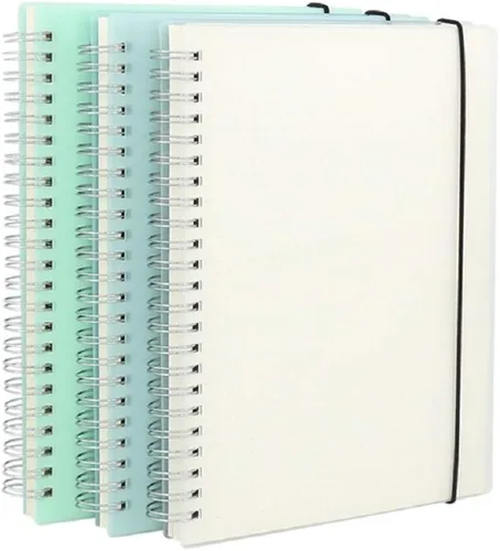 Miniatura 8 de Paquete de 2 diarios de puntos en espiral B5 con papel grueso de 4.23 oz/m², cuaderno espiral de cuadrícula de puntos con tapa dura de plástico