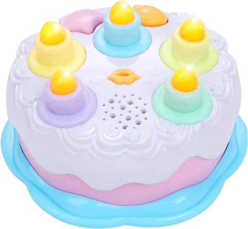 Pastel de cumpleaños de primer año, juguetes de pastel con música que canta y velas que cuentan y sopla, juguetes para regalo de cumpleaños y Rosa
